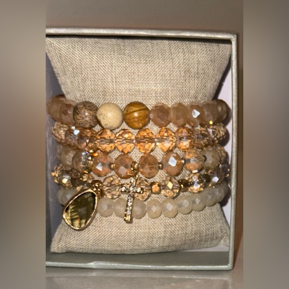 Beaded Bracelet Set with Charms